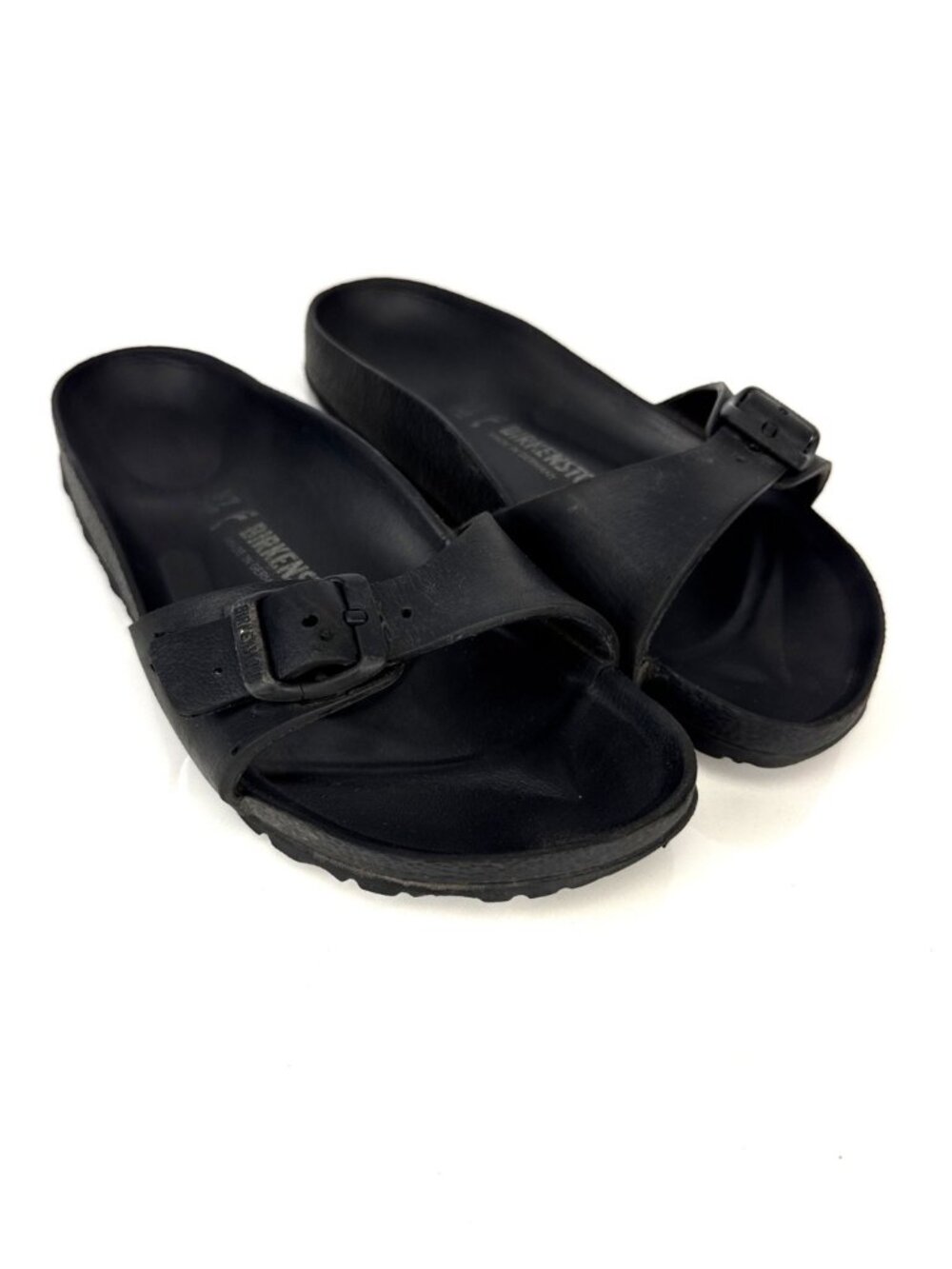 BIRKENSTOCK 'Madrid Essentials' Waterproof EVA Black Slide Sandals EU 37 US 6